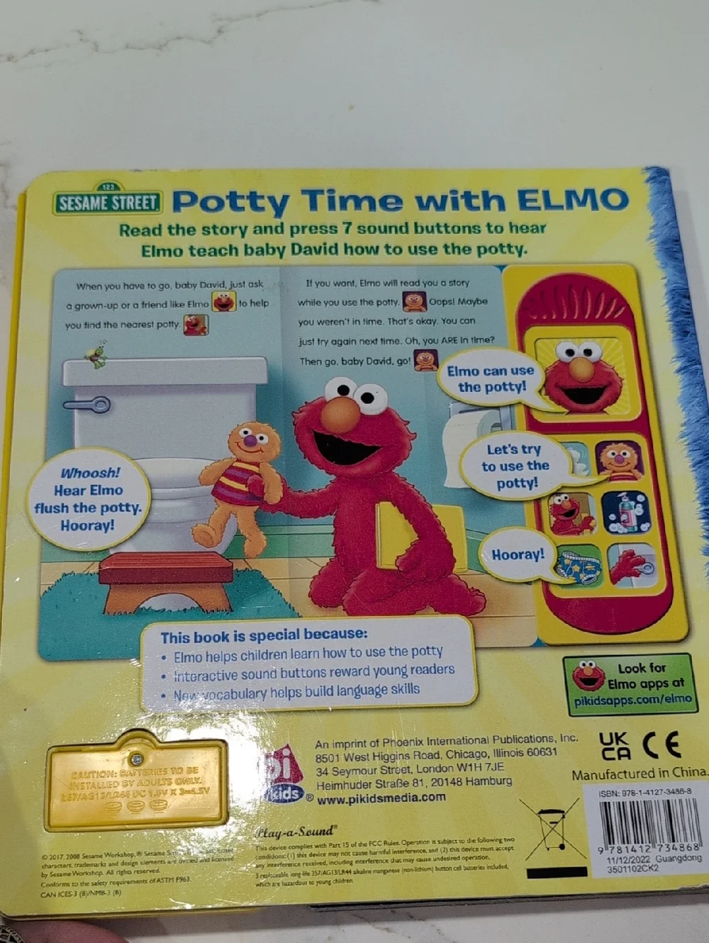 Sesame Street Elmo Potty Training Sound Book - Red & Yellow